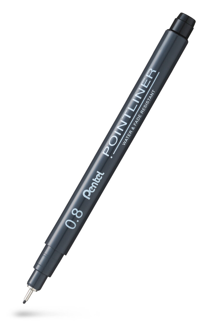 Fineliner PENTEL Pointliner 0,8mm svart