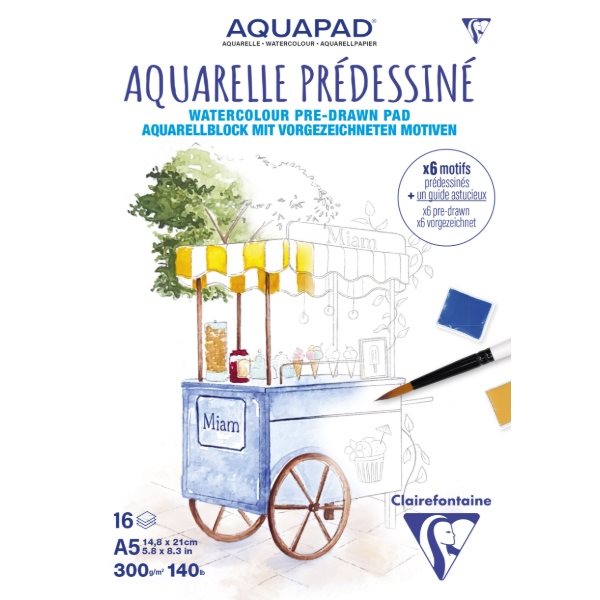 Block Clairefontaine Aquapad Akvarell A5 300g