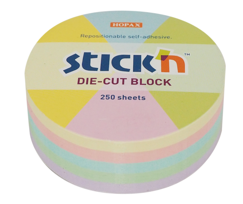 Notiskub 64*67 150 Blad Rund sorterat pastell