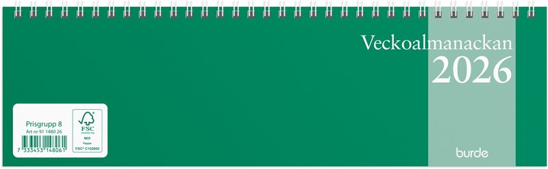 Kalender 2026 Veckoalmanackan