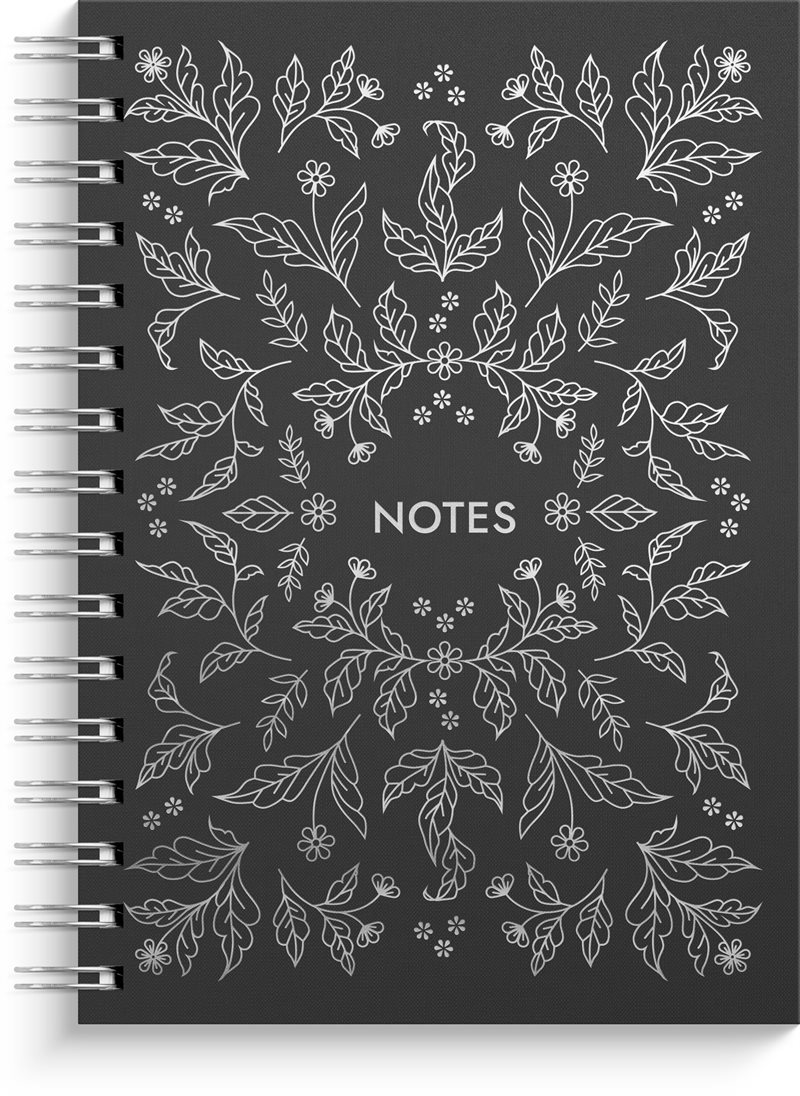 Anteckningsbok - Notebook - A5 Silver Flower