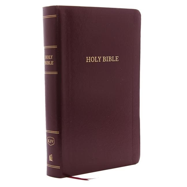 Kjv, reference bible, personal size giant print, leather-look, burgundy, re
