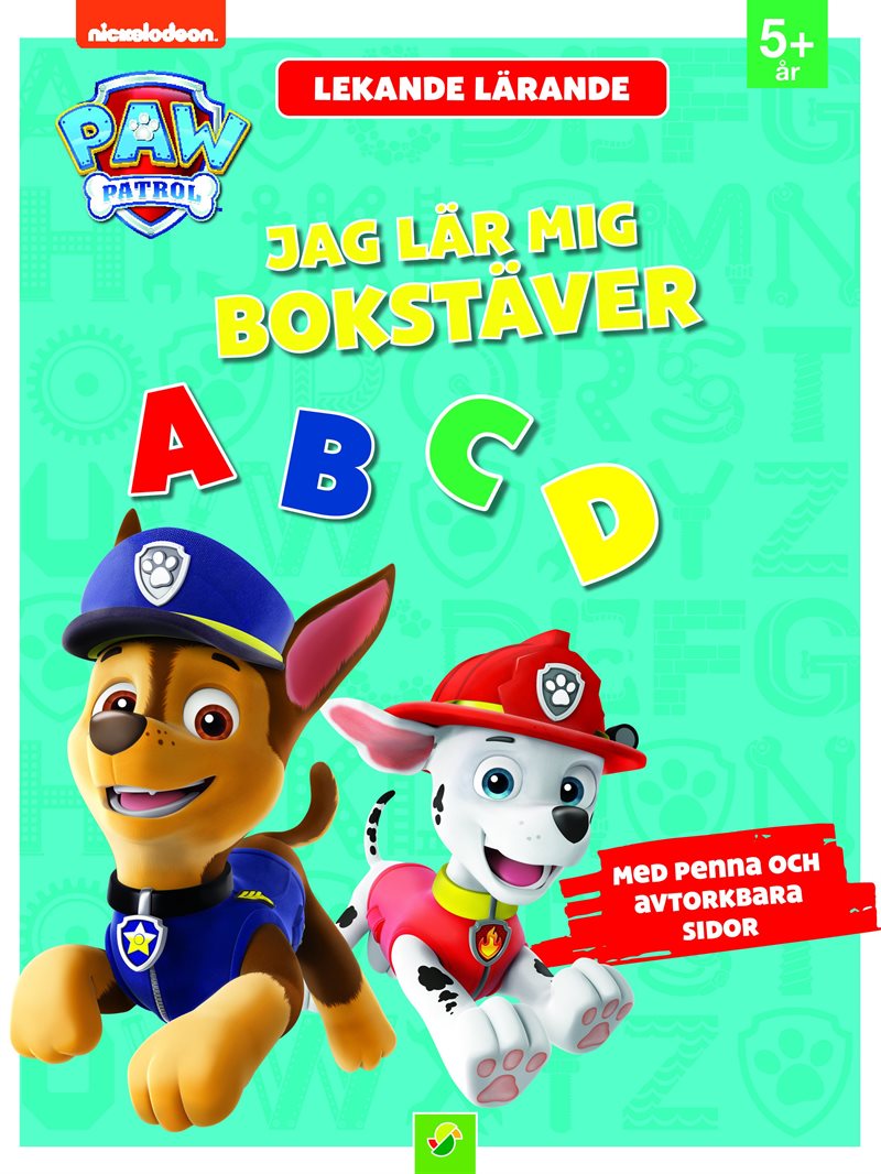 Paw Patrol : Jag lär mig bokstäver, med penna och avtorkbara sidor