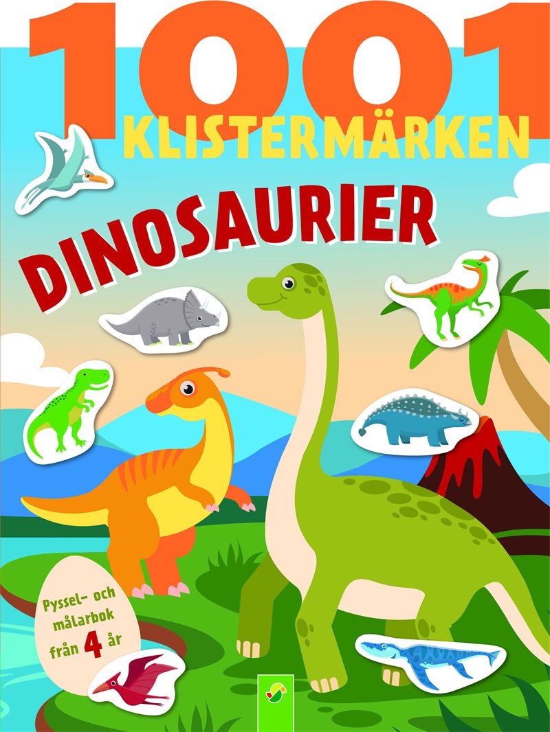 Dinosaurier 1001 klistermärken, pyssel- och målarbok