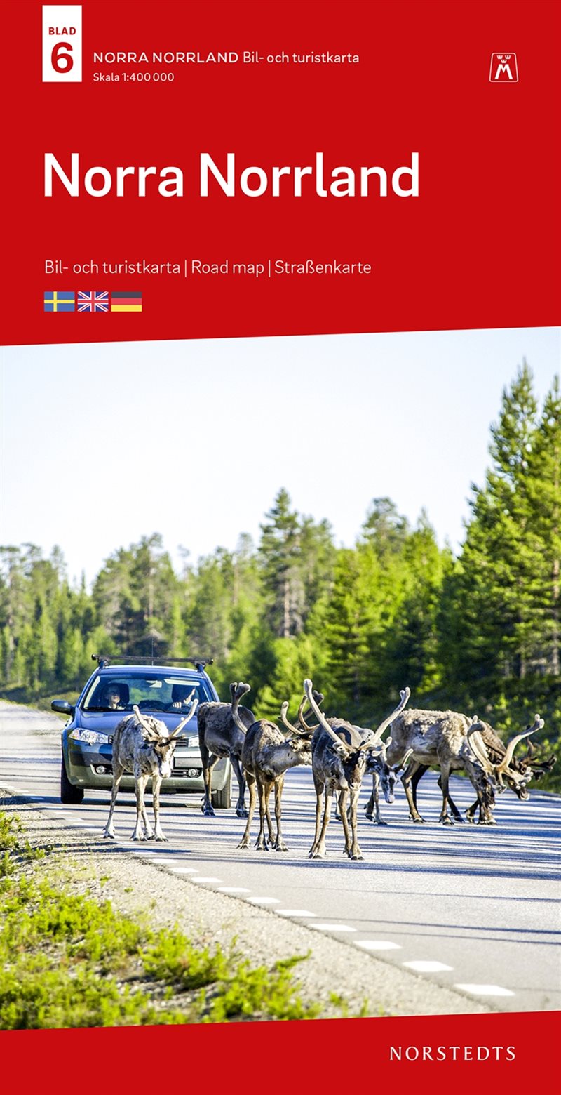 Norra Norrland Bil & Turistkarta Nr 6 : Skala 1:400.000