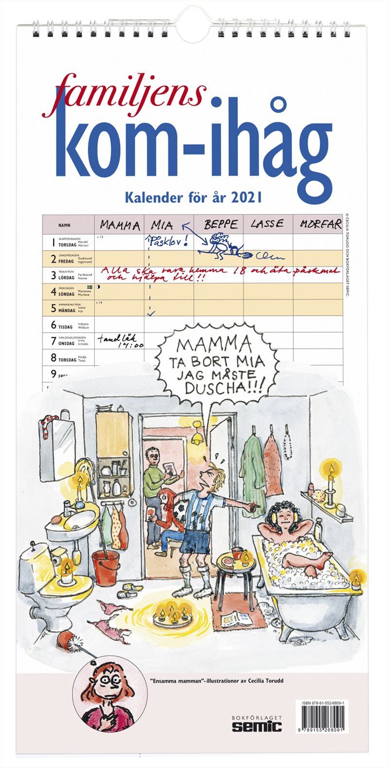 Familjens kom-ihåg-kalender 2021
