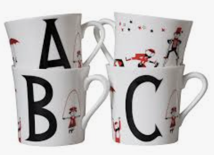Lennart Hellsing ABC mugg från Gustavsberg. Bokstav B.