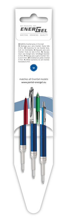 Refill PENTEL LR7 ENERGEL 0,7 blå 3/fp
