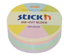 Notiskub 64*67 150 Blad Rund sorterat pastell