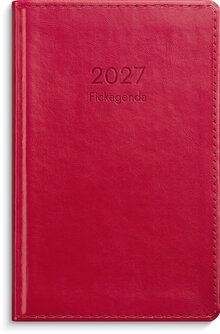 Fickagenda 2027 rött konstläder
